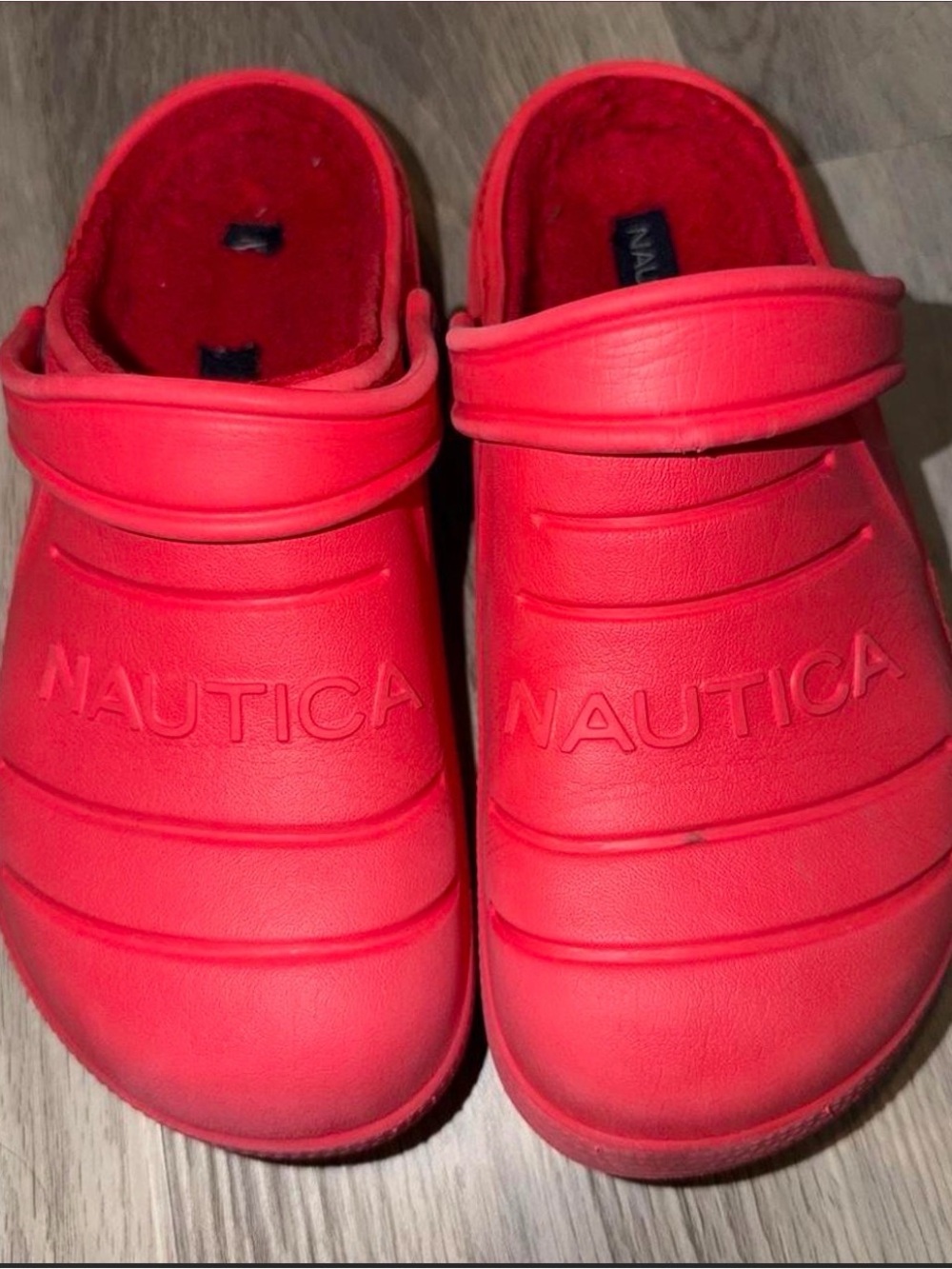 Nautica Kids Bright Red Slip-On Clogs with Heel Strap